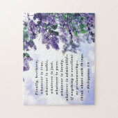 Philippians 4:8 Wat er ook is Noble Bible Verse Legpuzzel (Verticaal)