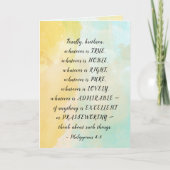 Philippians 4:8 Wat waar ook is, Kaart (Voorkant)