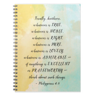 Philippians 4:8 Wat waar ook is, Notitieboek