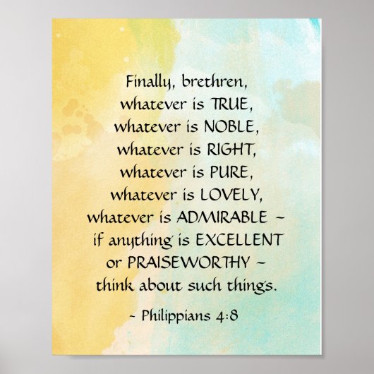 Philippians 4:8 Wat waar ook is, Poster (Voorkant)