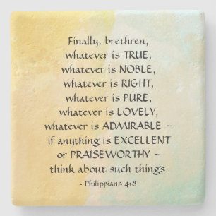 Philippians 4:8 Wat waar ook is, Stenen Onderzetter