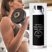 Philippians 4 Bijbelverse zwart-wit geïsoleerd Waterfles