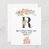 Philippians 4, letter R, waterverf scriptkarf (Voorkant / Achterkant)