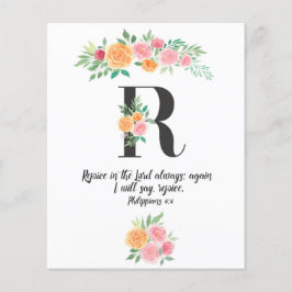 Philippians 4, letter R, waterverf scriptkarf