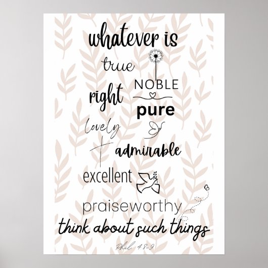 Philippians 4 Wat het ware Poster ook is (Voorkant)