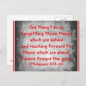 Philippians Bijbelvers Eén ding dat ik doe is Briefkaart (Voorkant / Achterkant)