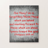 Philippians Bijbelvers Eén ding dat ik doe is Legpuzzel (Verticaal)