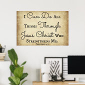 Philippians Bijbelvers Ik kan alles doen Poster (Thuiskantoor)
