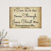 Philippians Bijbelvers Ik kan alles doen Poster (Keuken)