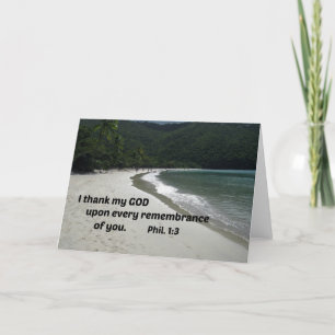 Philippiërs 1:3 Ik dank mijn God voor alle Bedankkaart