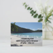 Philippiërs 1:3 Ik dank mijn God voor alle Briefkaart (Staand voorkant)
