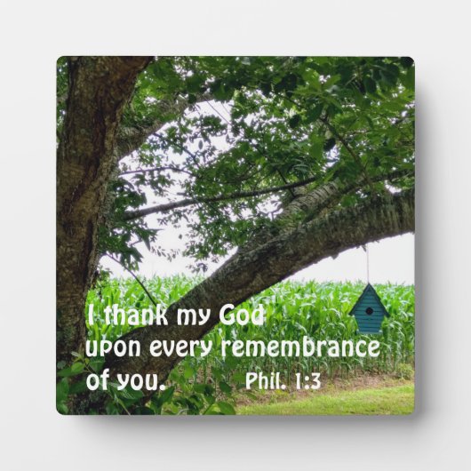 Philippiërs 1:3 Ik dank mijn God voor alle Fotoplaat (Voorkant)