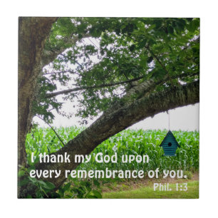 Philippiërs 1:3 Ik dank mijn God voor alle  Tegeltje