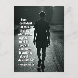 Philippiërs 1:6 Hij is begonnen met een goed werk Briefkaart