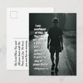 Philippiërs 1:6 Hij is begonnen met een goed werk Briefkaart (Voorkant / Achterkant)