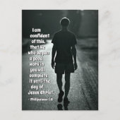 Philippiërs 1:6 Hij is begonnen met een goed werk  Briefkaart (Voorkant)