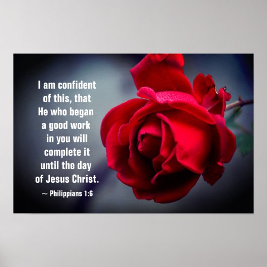Philippiërs 1:6 Ik heb vertrouwen in deze Bijbelse Poster (Voorkant)