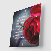 Philippiërs 1:6 Ik heb vertrouwen in deze Bijbelse Vierkante Klok (Hoek)