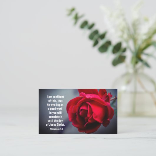 Philippiërs 1:6 Ik heb vertrouwen in deze Bijbelse Visitekaartje (Staand voorkant)