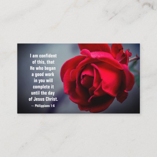 Philippiërs 1:6 Ik heb vertrouwen in deze Bijbelse Visitekaartje (Voorkant)