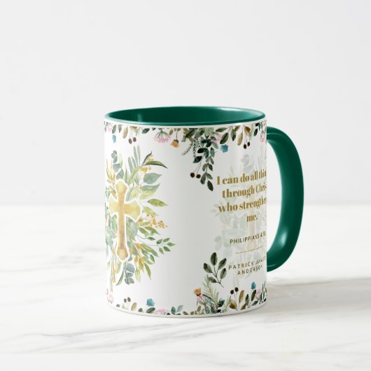 Philippiërs 4:13 kunnen alles doen met Christus Mok (Voorkant rechts)