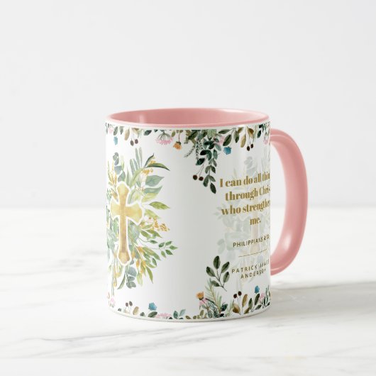 Philippiërs 4:13 kunnen alles doen met Christus Mok (Voorkant rechts)