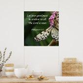 Philippiërs 4:5 vlinderbloemen poster (Keuken)