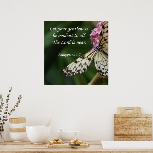 Philippiërs 4:5 vlinderbloemen poster (Keuken)
