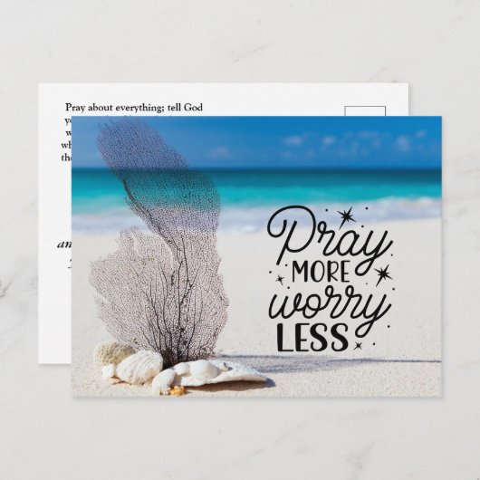 Philippiërs 4:6-7 bidden dat er nog meer ongerusth briefkaart (Voorkant / Achterkant)