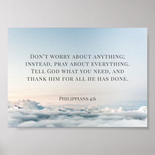 Philippiërs 4:6, maak je geen zorgen over iets poster (Voorkant)