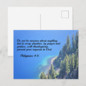 Philippiërs 4:6 Wees niet bang voor iets Briefkaart (Voorkant / Achterkant)