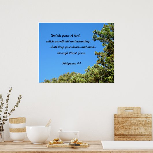 Philippiërs 4:7 en de vrede van God.... Poster (Keuken)
