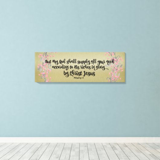 Philippiërs: God zal al je behoeftes voorzien Canvas Afdruk (Insitu (Houten vloer))