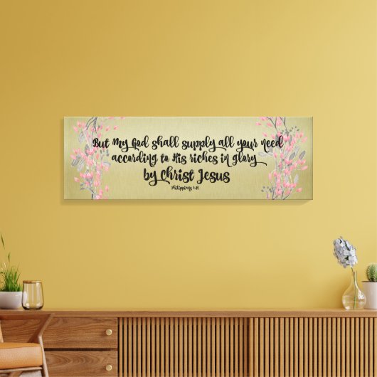 Philippiërs: God zal al je behoeftes voorzien Canvas Afdruk (Insitu (Woonkamer))