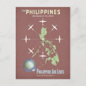 Philippine Airlines Orient Vintage Travel Poster Briefkaart (Voorkant)