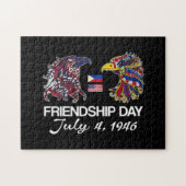 Philippine American Flag Eagles - Dag van het Vrie Legpuzzel (Horizontaal)