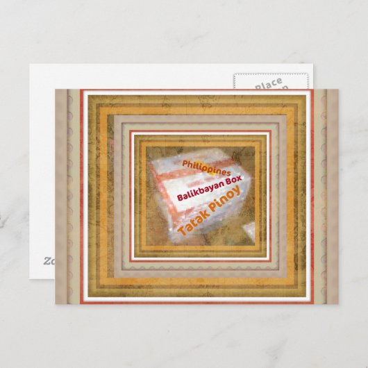 Philippine Balikbayan Box Design Briefkaart (Voorkant / Achterkant)