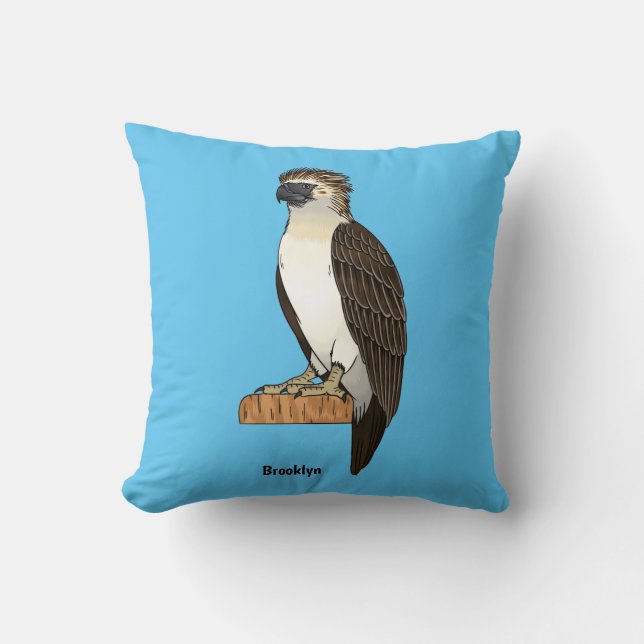 Philippine eagle bird cartoon illustration kussen (Voorkant)