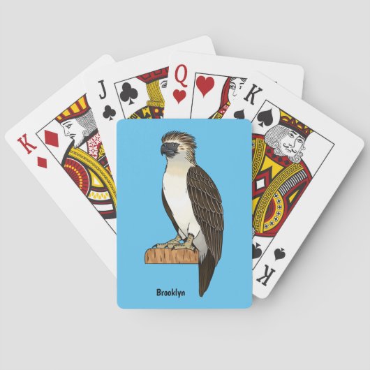 Philippine eagle bird cartoon illustration pokerkaarten (Achterkant)