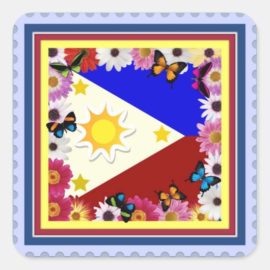Philippine Flag Design - Filippijnse sticker (Voorkant)