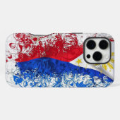 Philippine Flag Swirl – Artistieke editie voor iPhone Hoesje (Achterkant horizontaal)