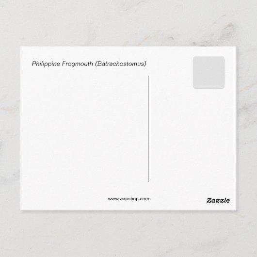 Philippine Frogmouth Briefkaart (Achterkant)