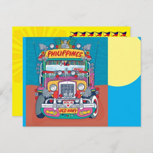 Philippine Jeepney Briefkaart (Voorkant / Achterkant)
