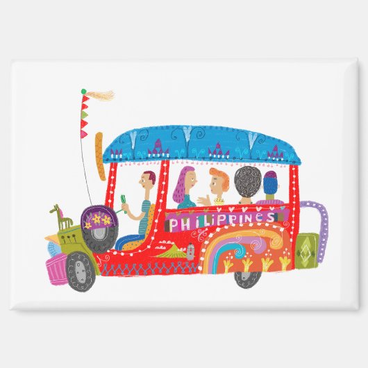Philippine Jeepney by Robert Alejandro Magnet  (Voorkant)
