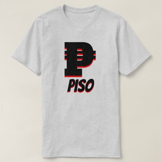 ₱ Philippine Piso, Grey T-shirt (Design voorkant)