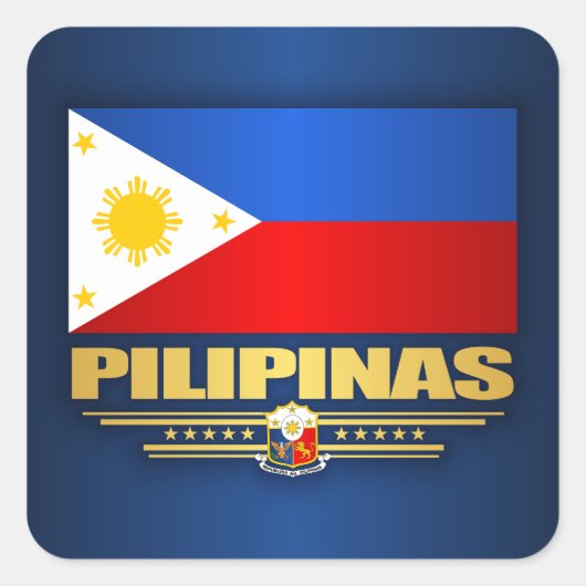 "Philippine Pride" Vierkante Sticker (Voorkant)
