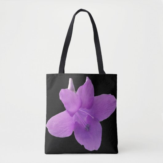 Philippine Violet over zwarte canvas tas (Voorkant)