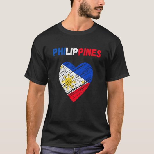 Philippines Flag Holiday Philippines Heart Filipin T-shirt (Voorkant)