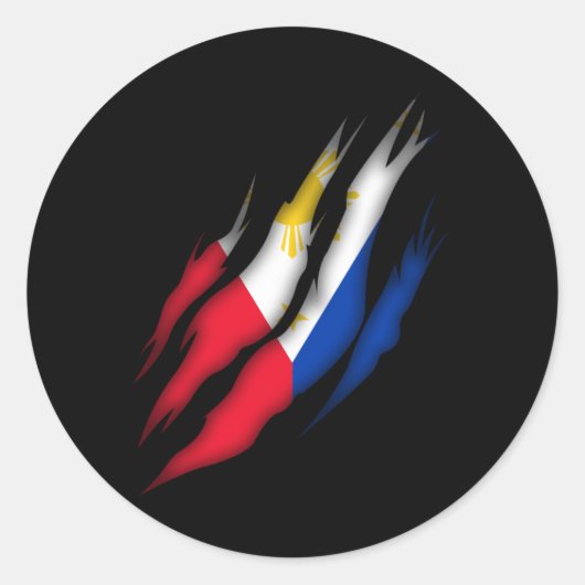 Philippines Flag Proud Filipino Ronde Sticker (Voorkant)