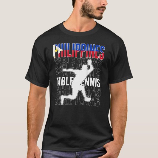 Philippines Table Tennis Fans  Philippine Flag Pin T-shirt (Voorkant)